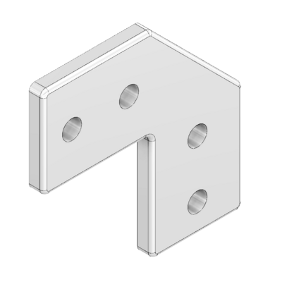 41-154-0 MODULAR SOLUTIONS ALUMINUM CONNECTING PLATE 135MM X 135MM FLAT CORNER
